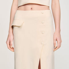Maxi slit skirt Ecru Sandro Women