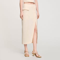 Maxi slit skirt Ecru Sandro Women