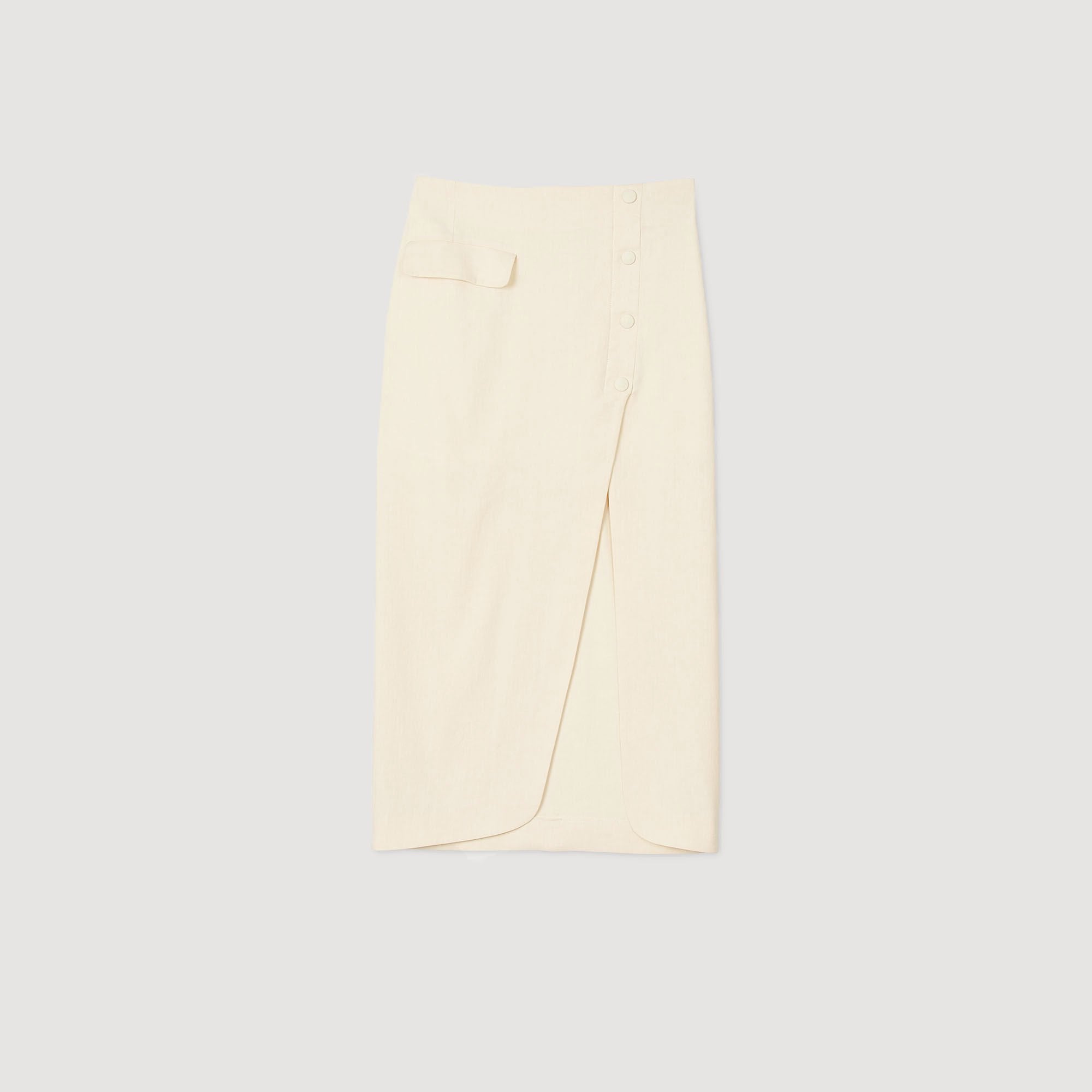 Maxi slit skirt Ecru Sandro Women