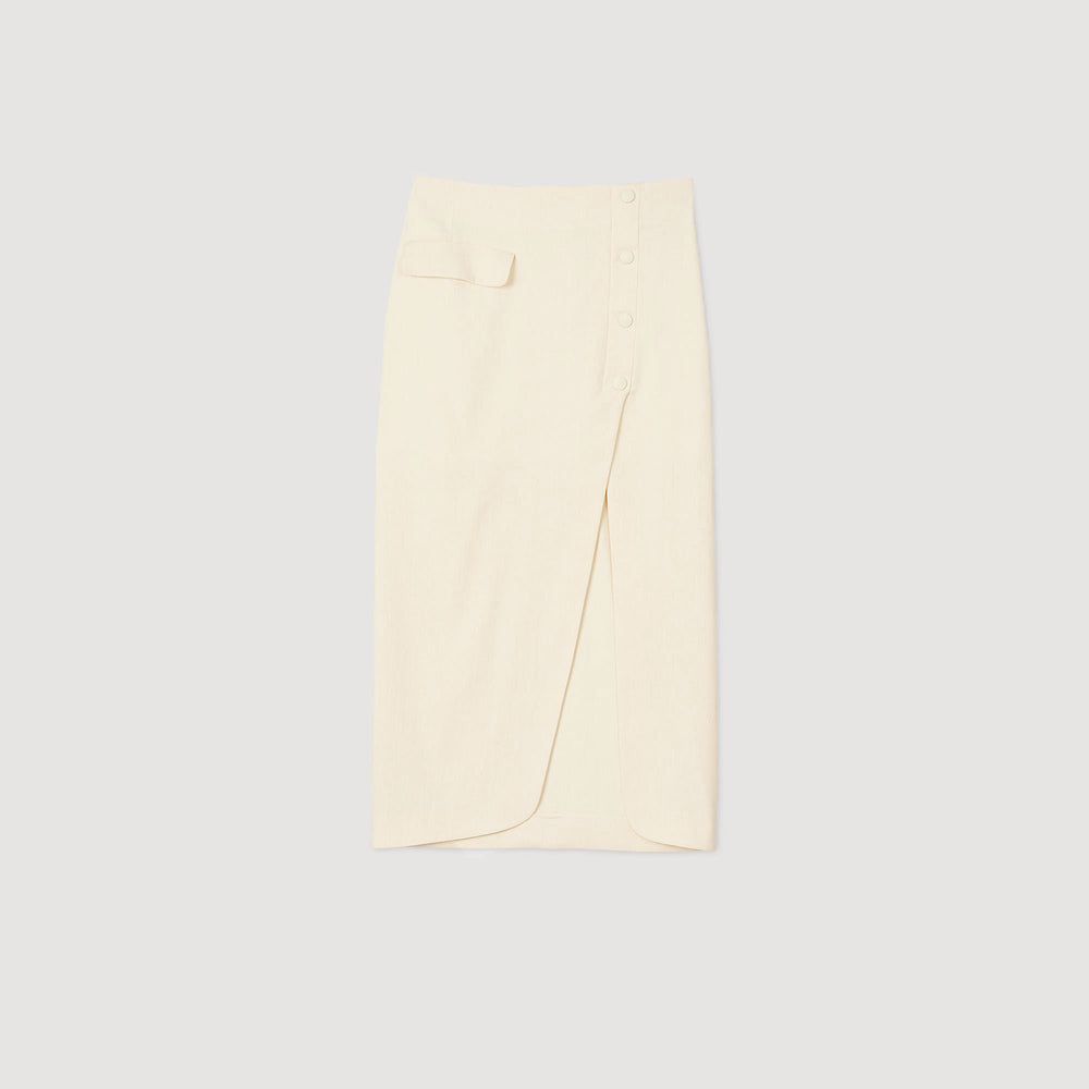 Maxi slit skirt Ecru Sandro Women