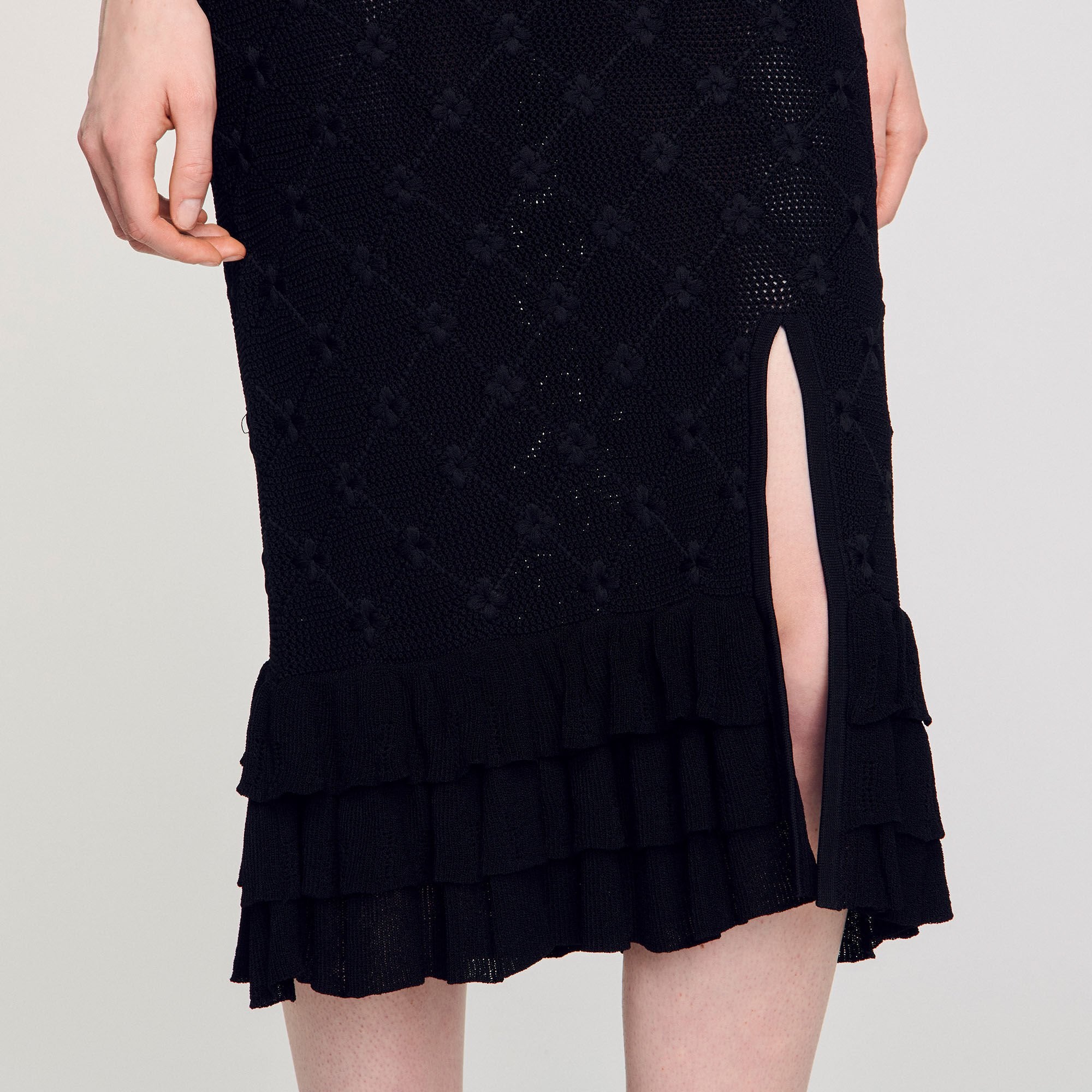 Knit midi skirt Black Sandro Women