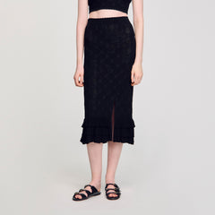 Knit midi skirt Black Sandro Women