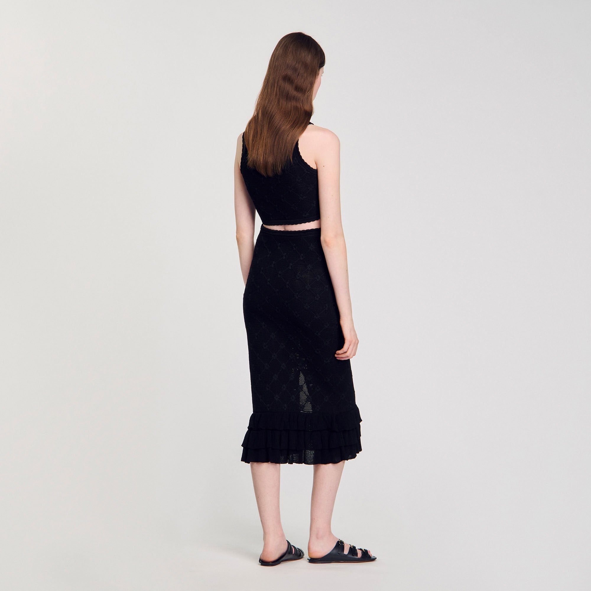 Knit midi skirt Black Sandro Women