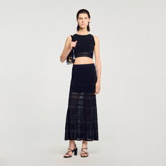 Maxi decorative knit skirt Black Sandro Women