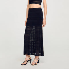 Maxi decorative knit skirt Black Sandro Women