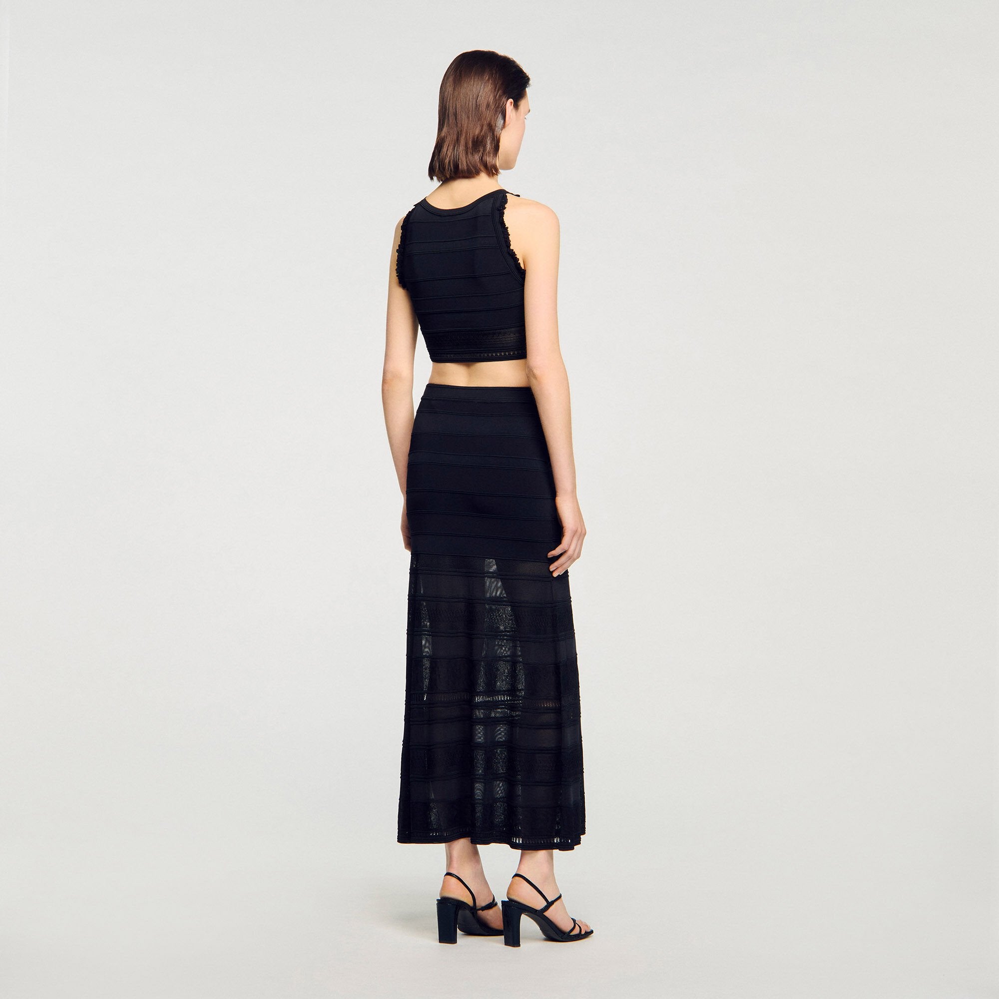 Maxi decorative knit skirt Black Sandro Women