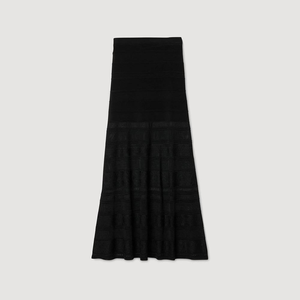 Maxi decorative knit skirt Black Sandro Women