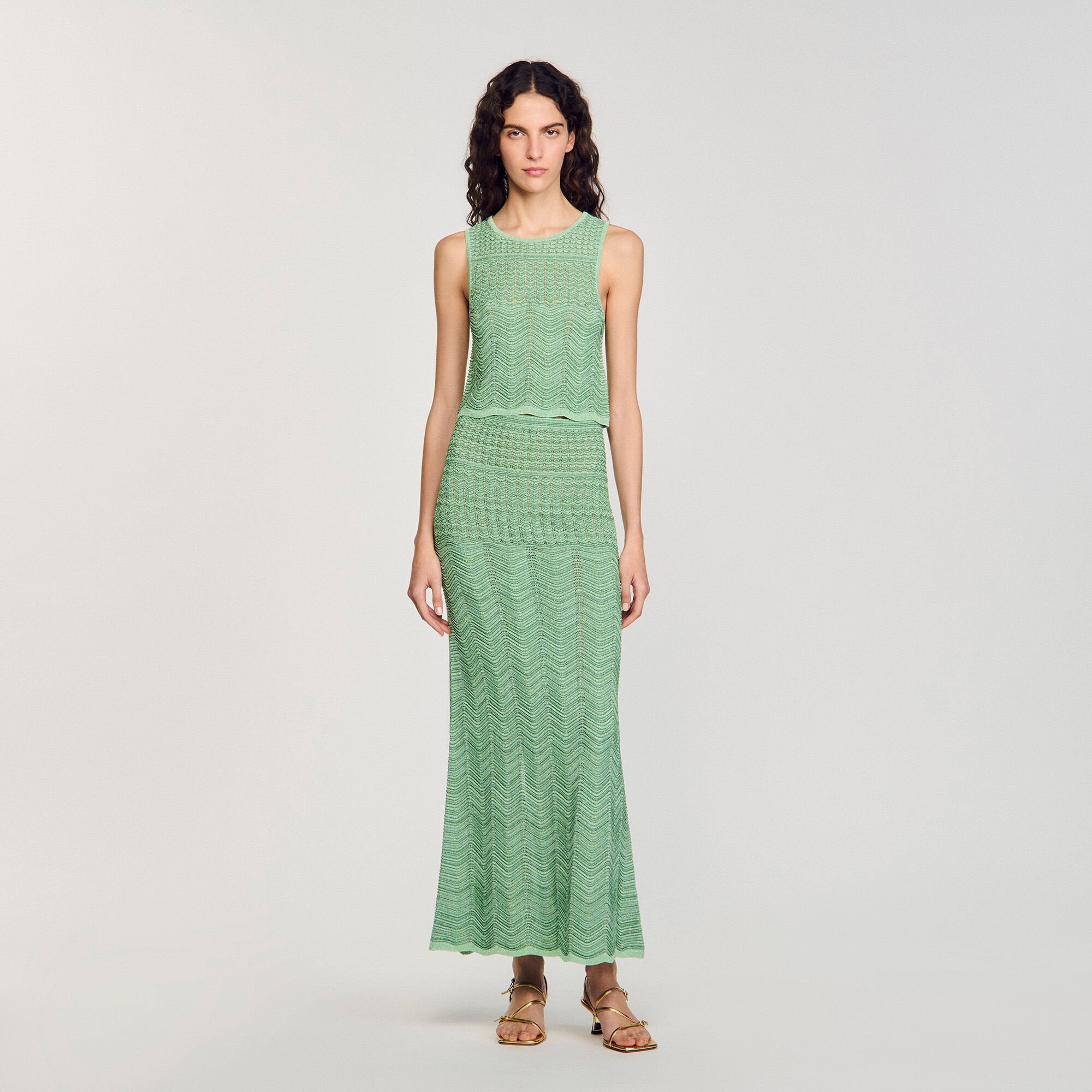 Maxi knit skirt Mint Sandro Women
