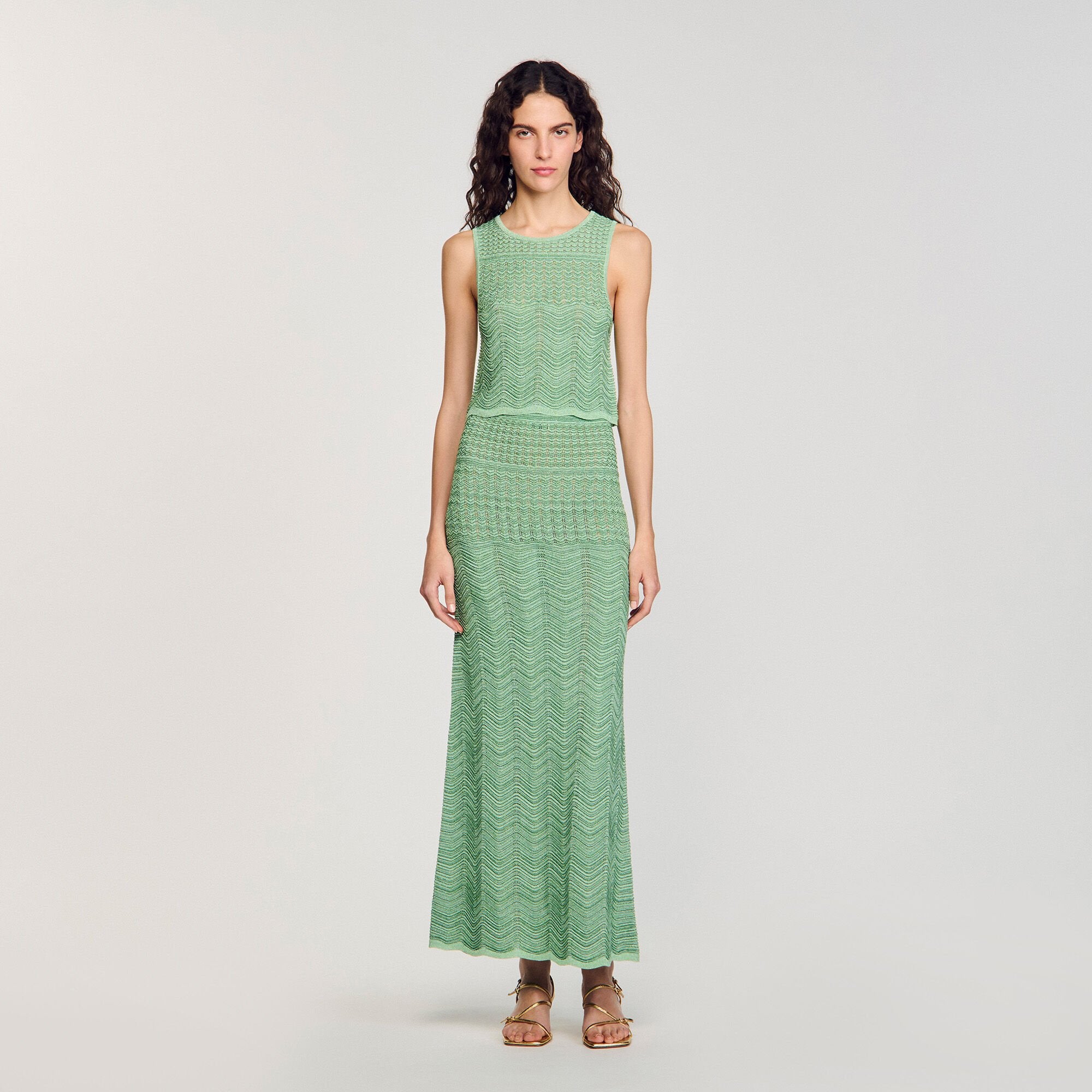 Maxi knit skirt Mint Sandro Women