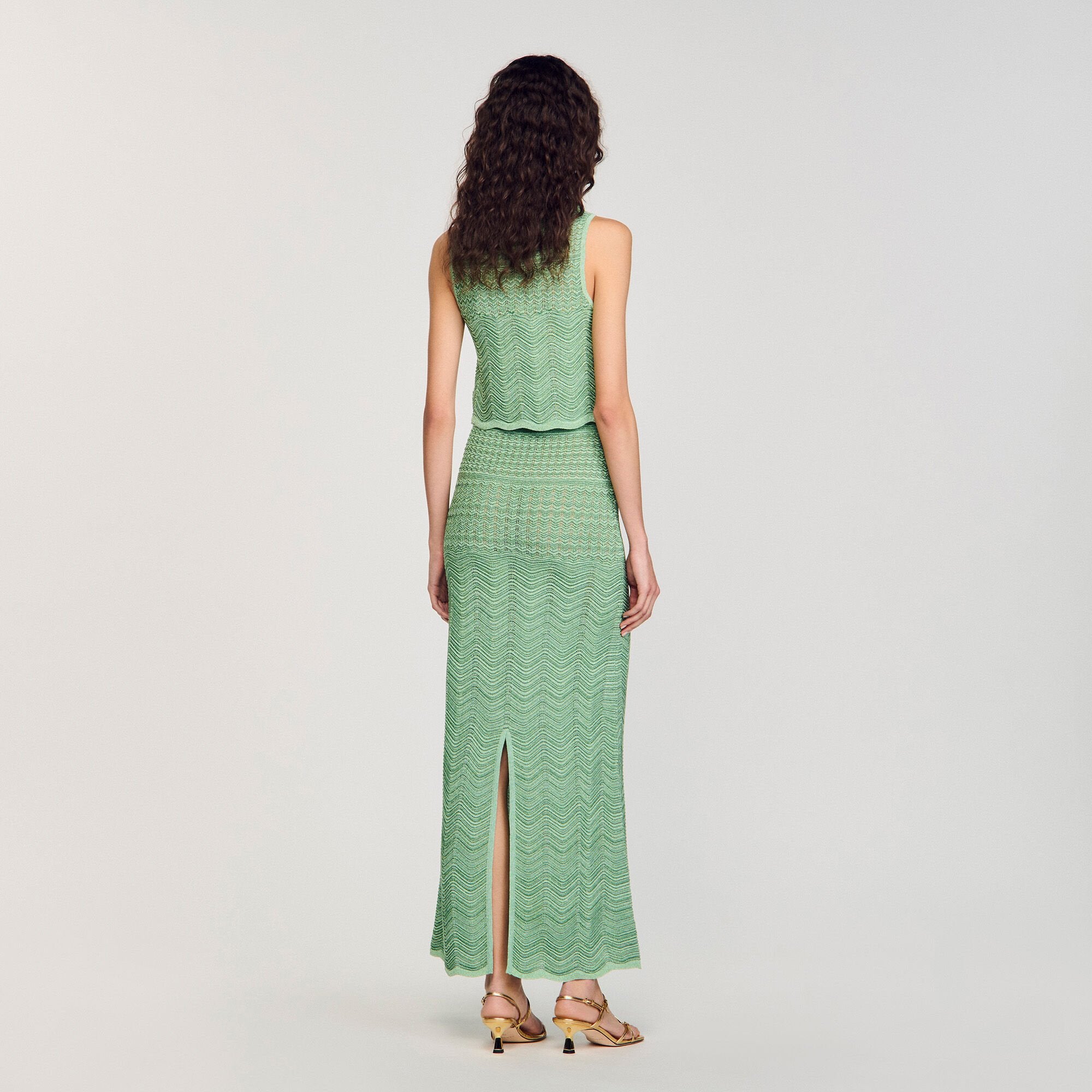 Maxi knit skirt Mint Sandro Women