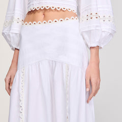 Maxi poplin skirt White Sandro Women