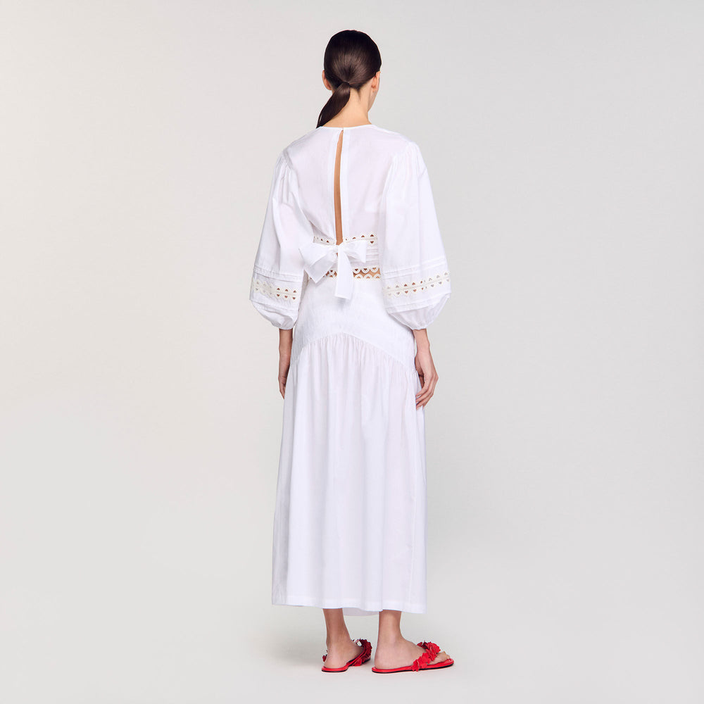 Maxi poplin skirt White Sandro Women