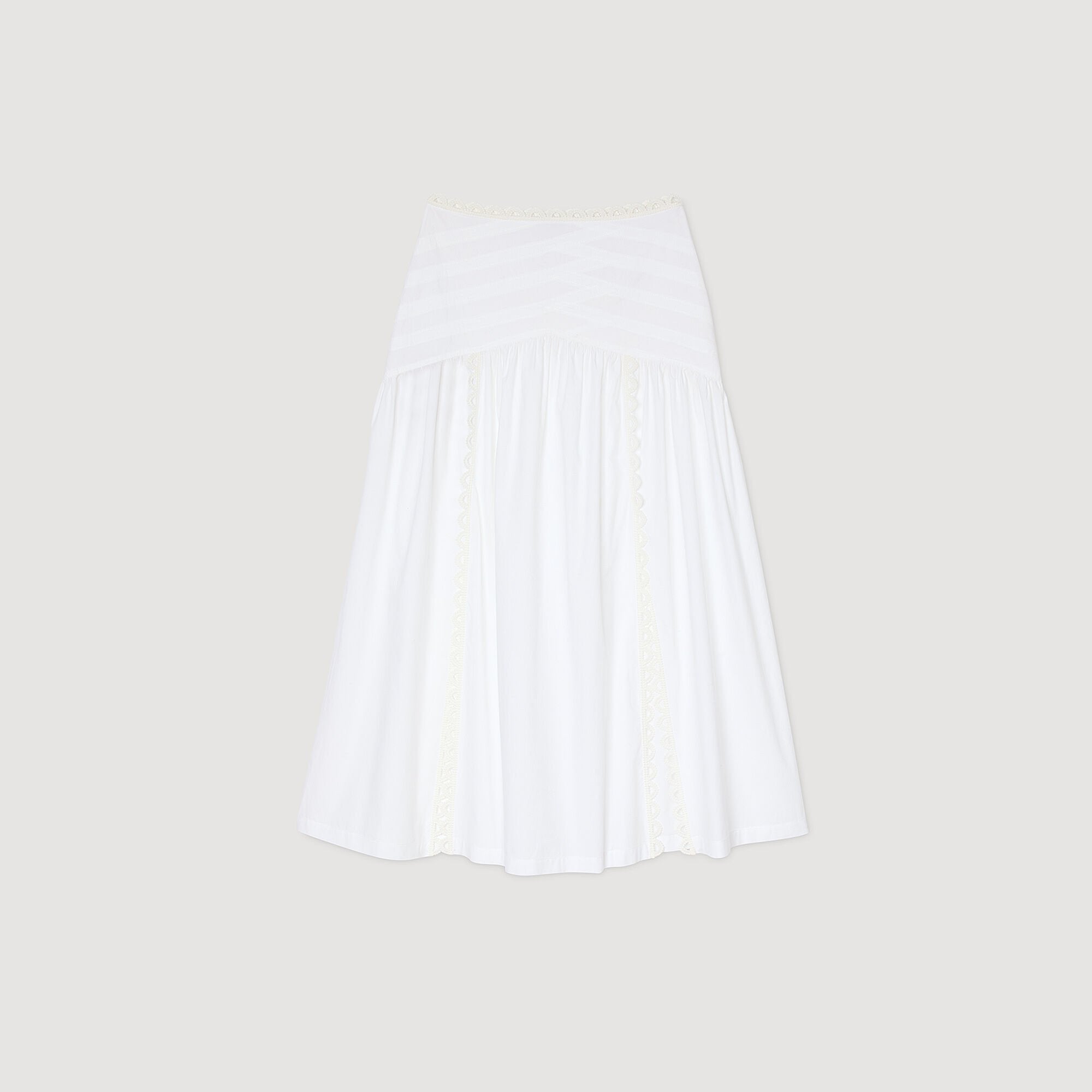 Maxi poplin skirt White Sandro Women
