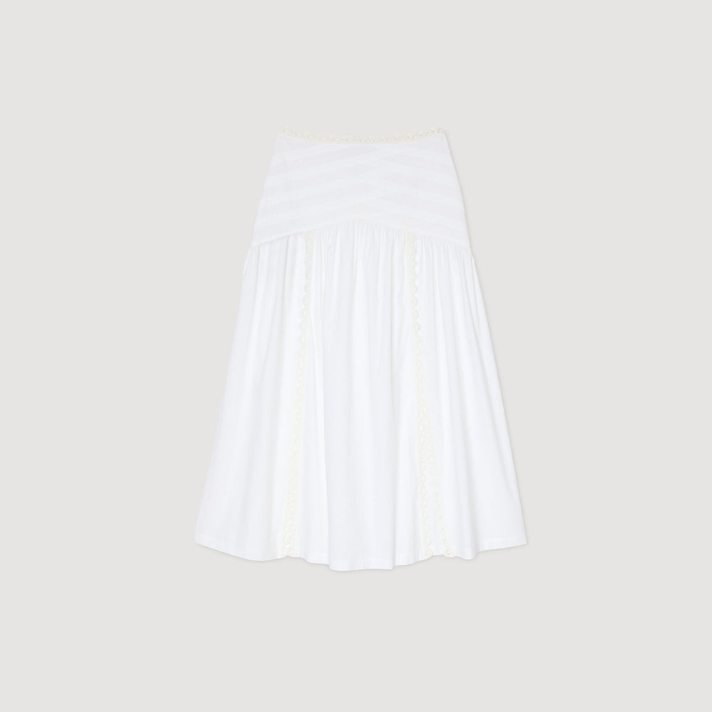 Maxi poplin skirt White Sandro Women