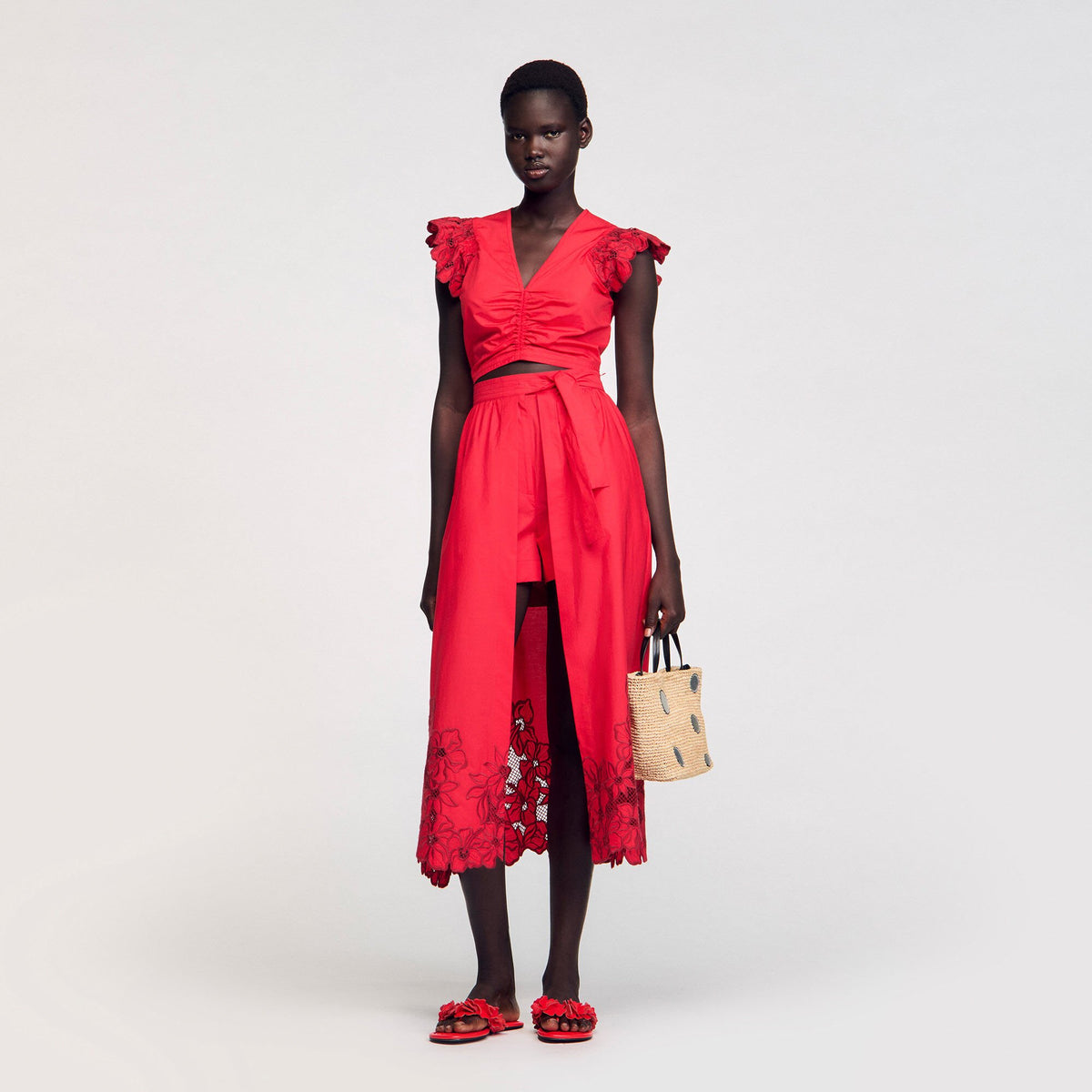 Floral skort Red Sandro Women