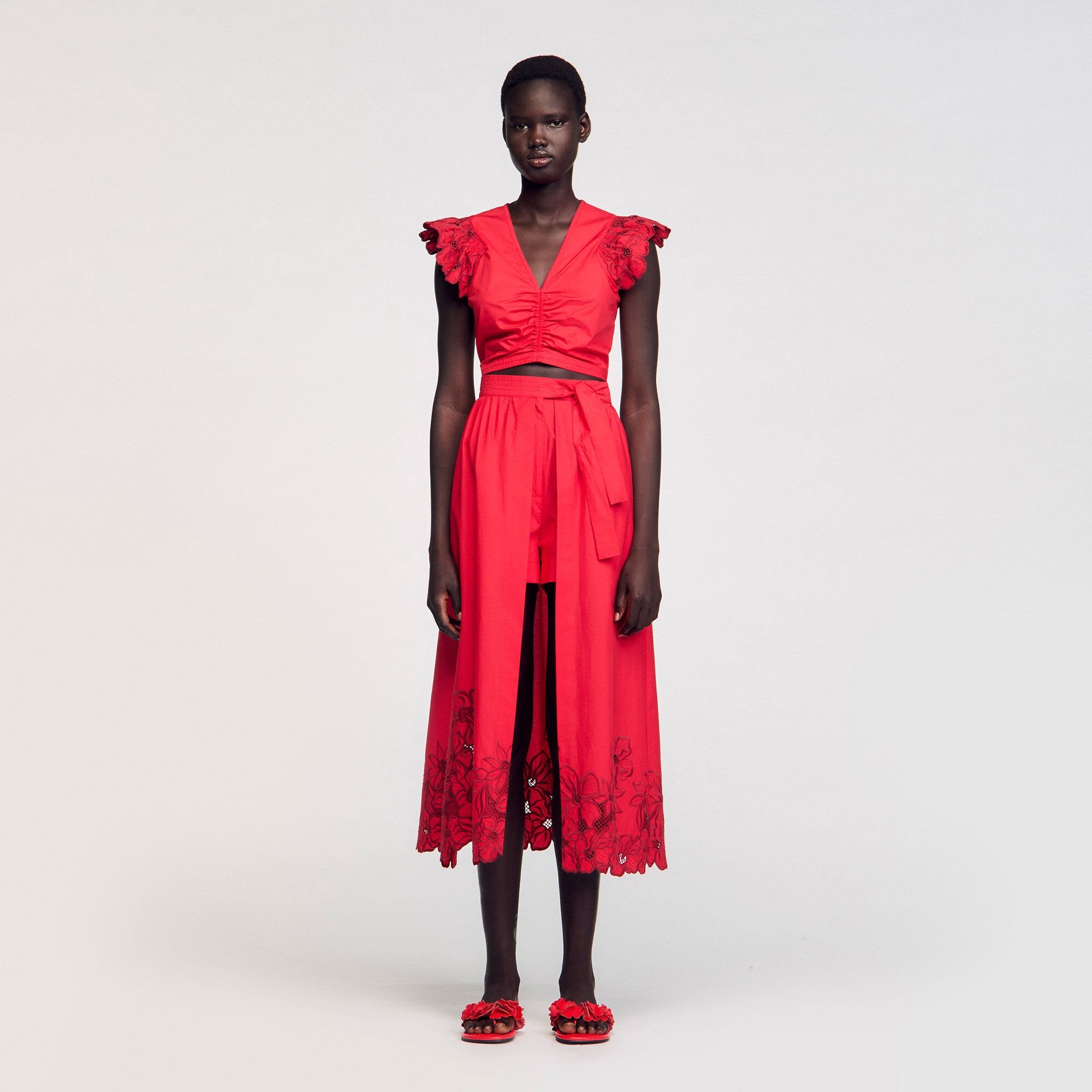 Floral skort Red Sandro Women