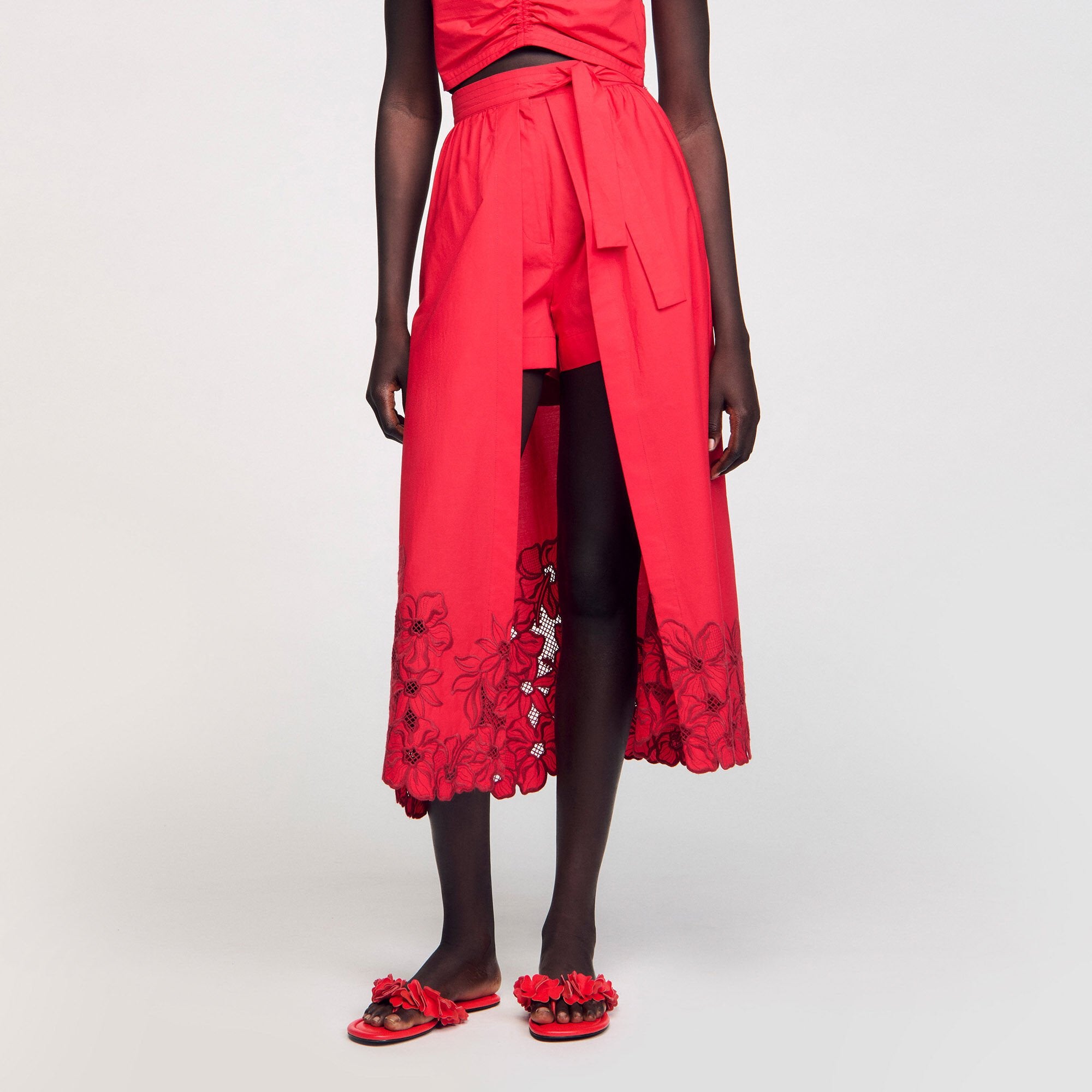 Floral skort Red Sandro Women