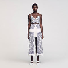 Bandana-motif skirt shorts White / Blue Sandro Women