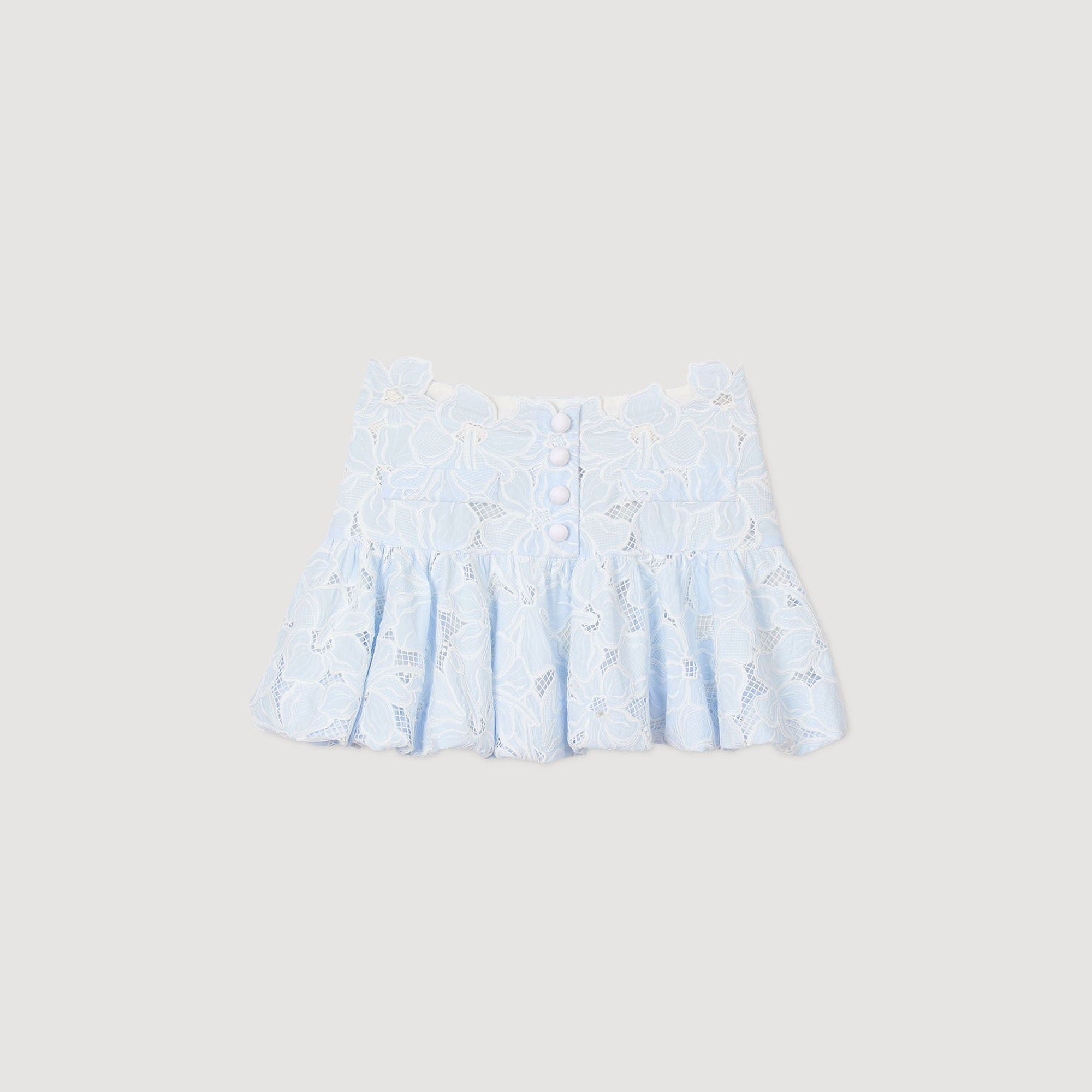 Mini guipure skirt Sky Blue Sandro Women