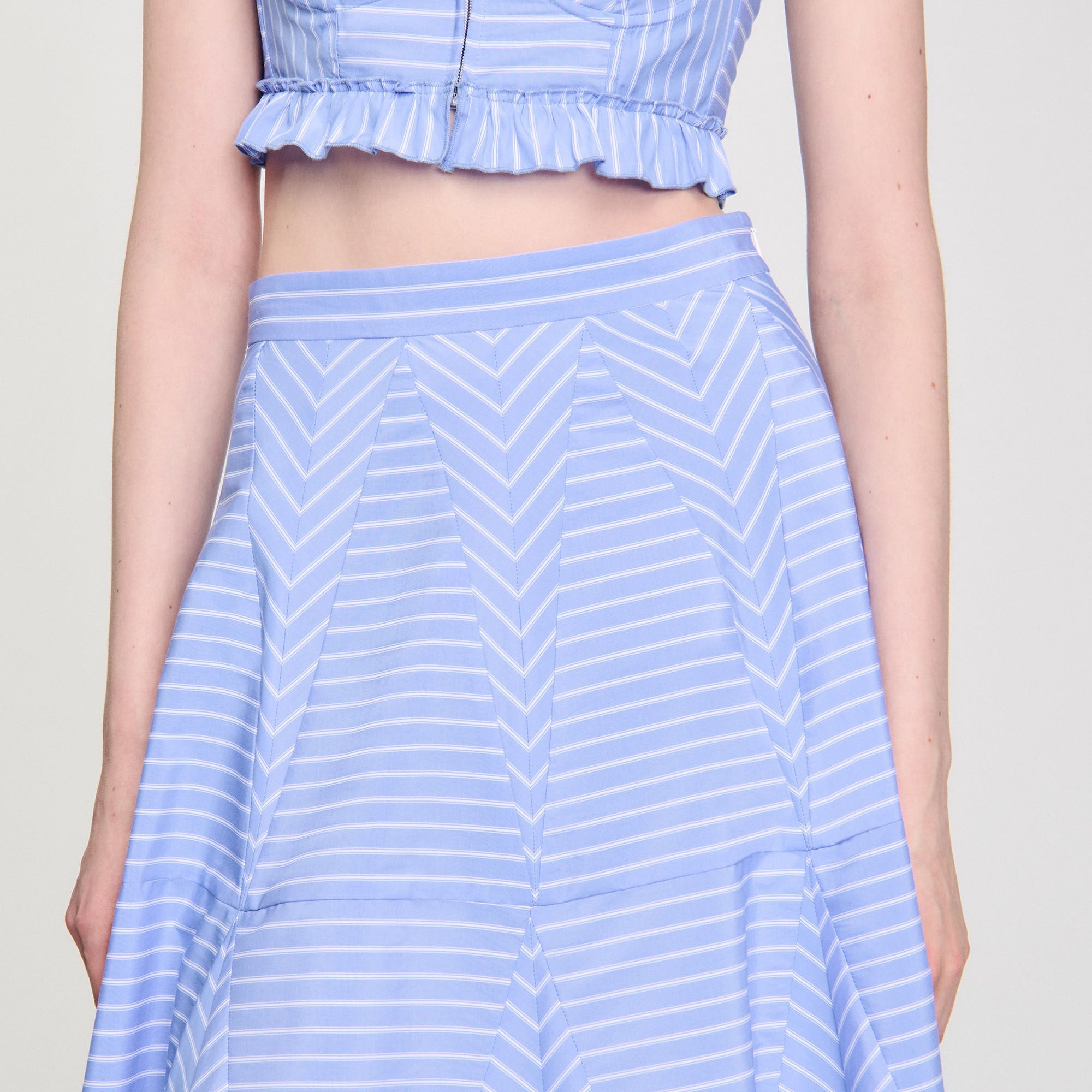 Maxi striped skirt Blu / White Sandro Women