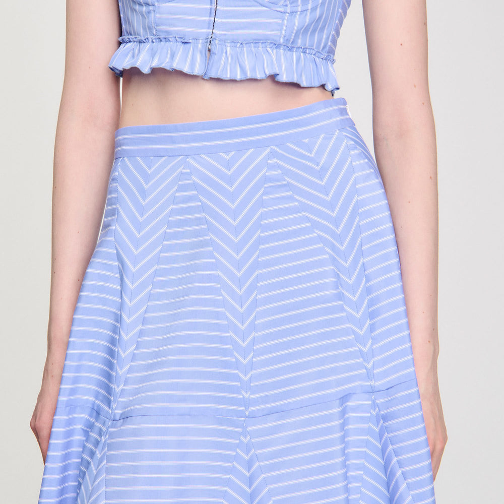 Maxi striped skirt Blu / White Sandro Women