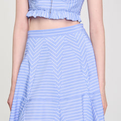 Maxi striped skirt Blu / White Sandro Women