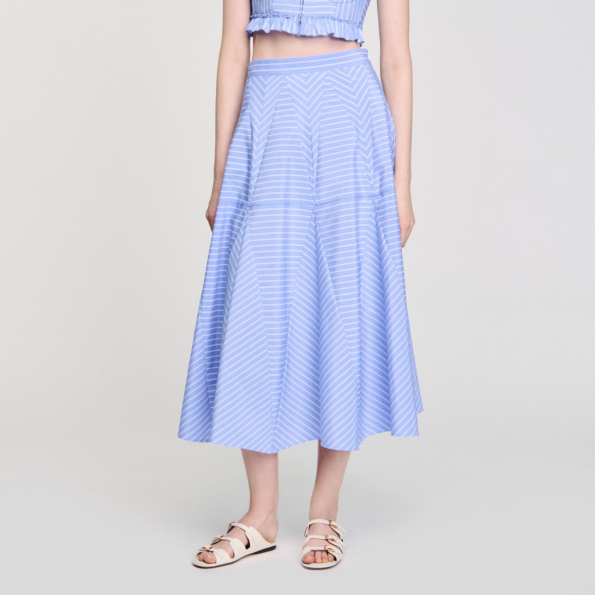 Maxi striped skirt Blu / White Sandro Women