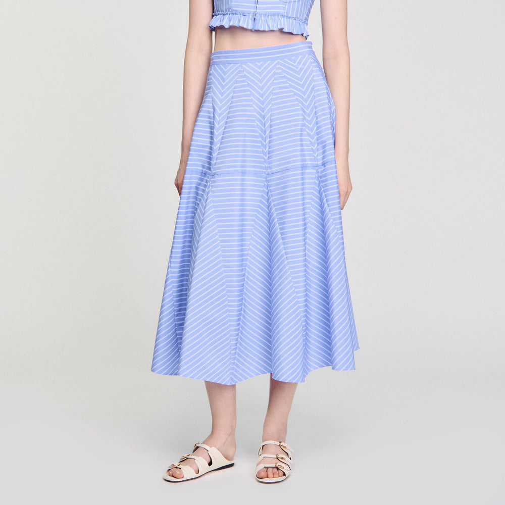 Maxi striped skirt Blu / White Sandro Women