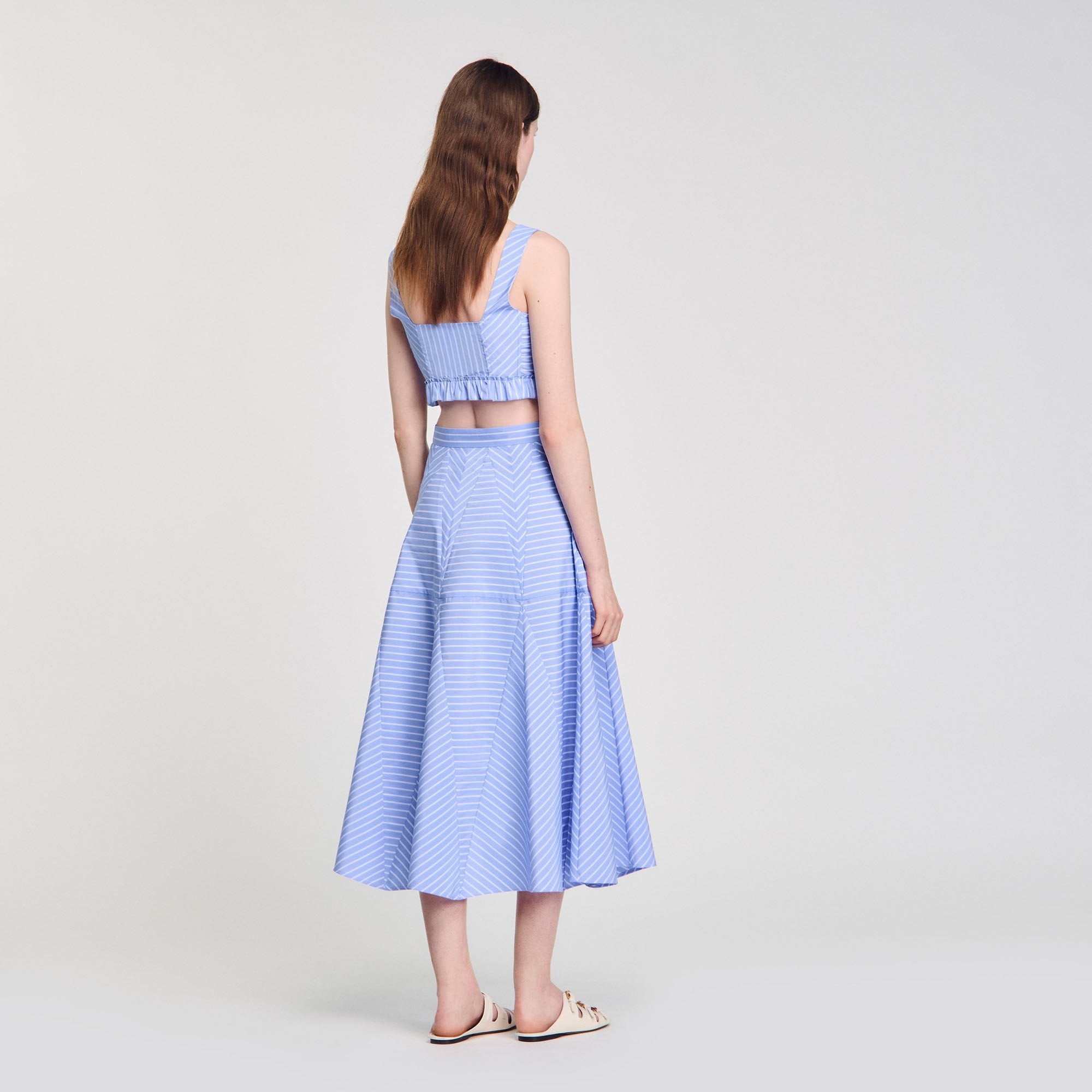 Maxi striped skirt Blu / White Sandro Women