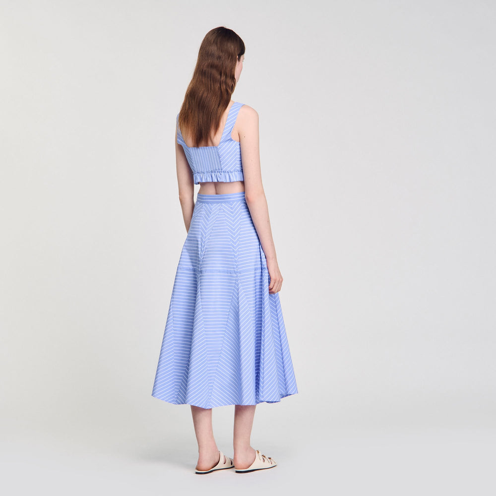Maxi striped skirt Blu / White Sandro Women