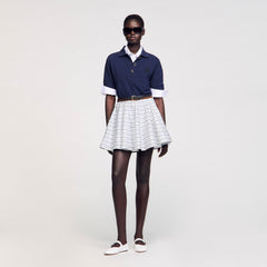 Spiral print skater skirt Blu / White Sandro Women