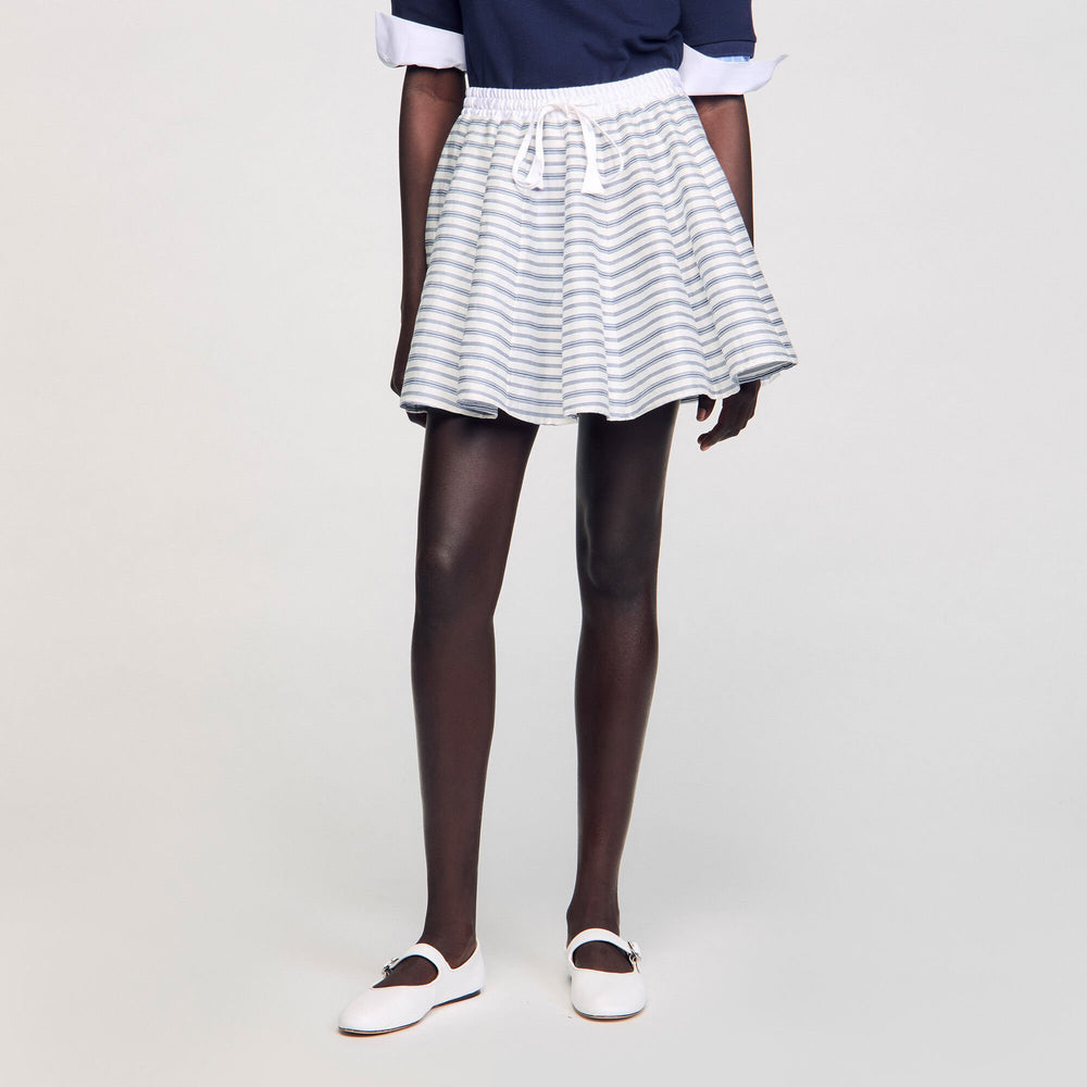 Spiral print skater skirt Blu / White Sandro Women