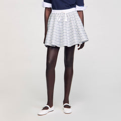 Spiral print skater skirt Blu / White Sandro Women