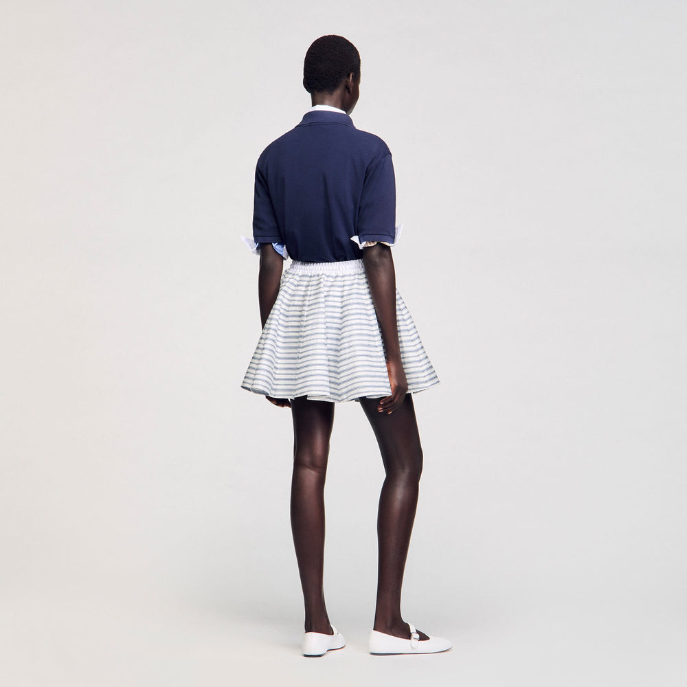 Spiral print skater skirt Blu / White Sandro Women
