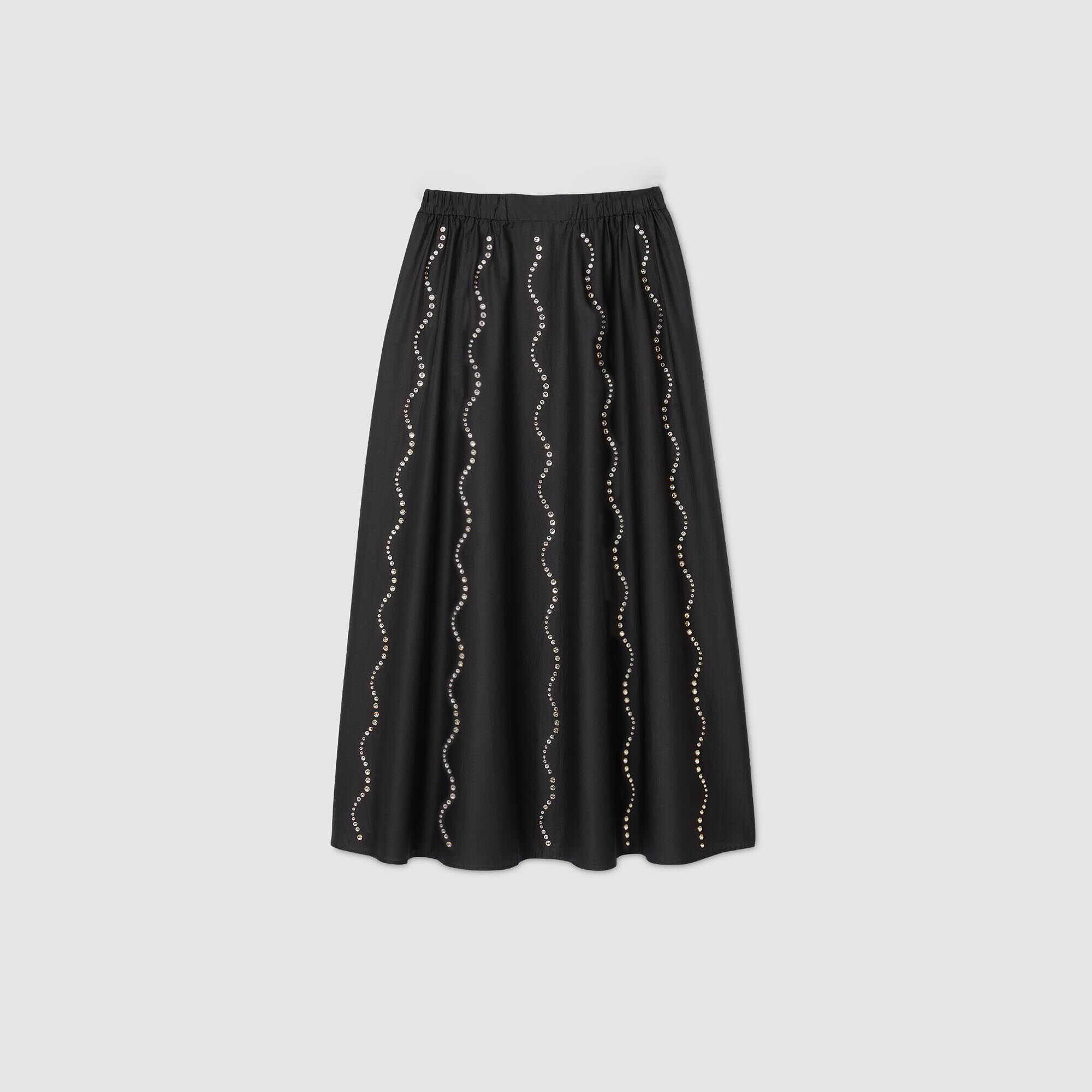 Maxi rhinestone skirt Black Sandro Women