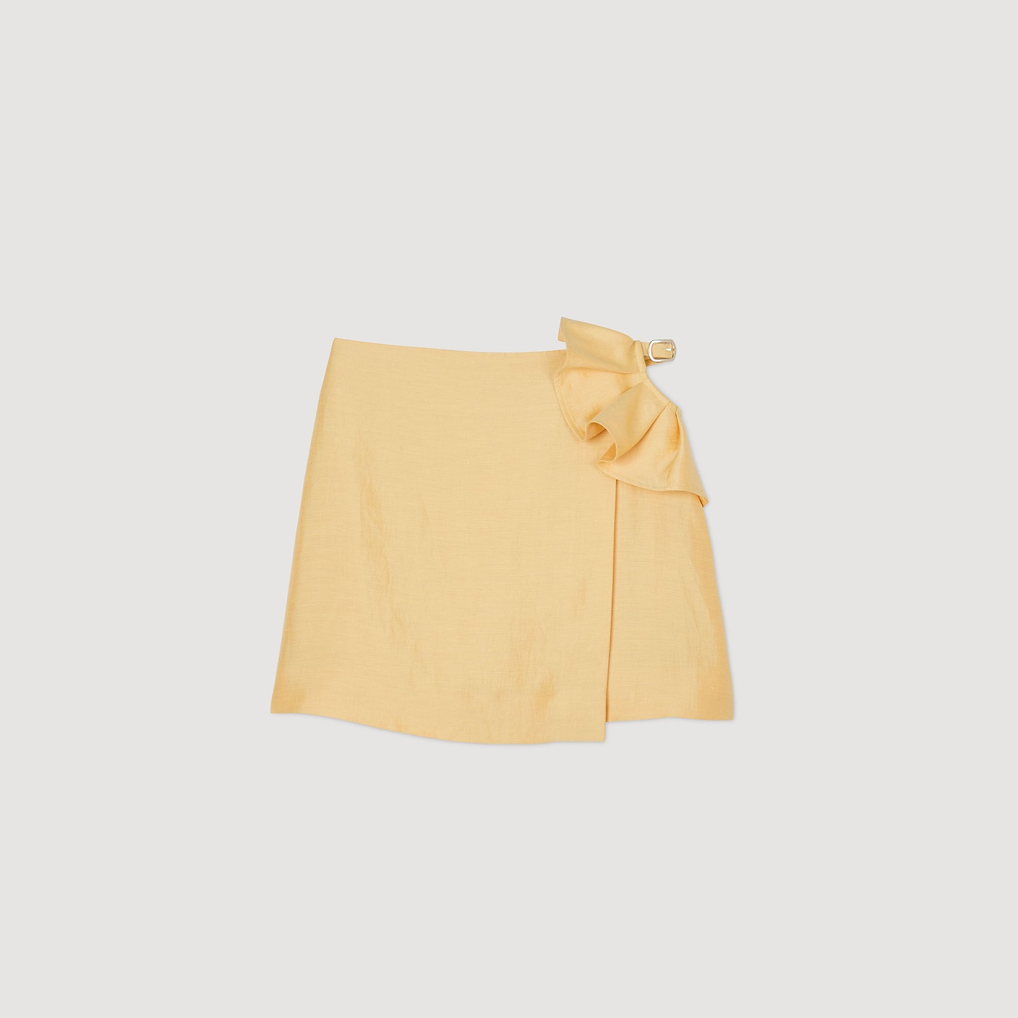 Mini skirt with ruffled detail Straw Sandro Women