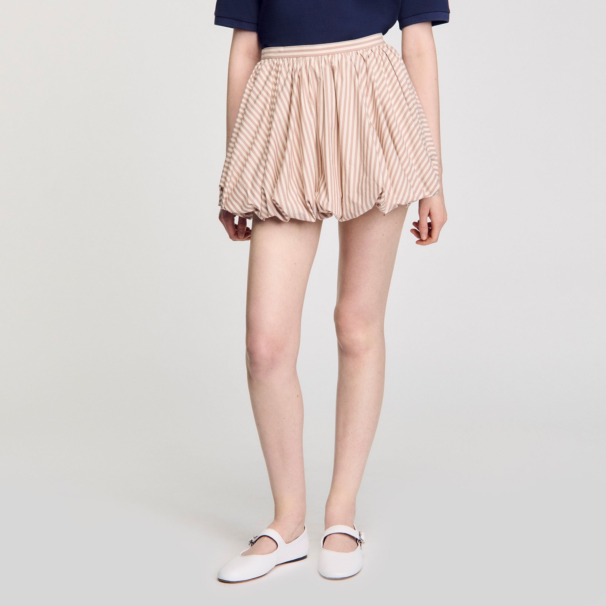 Striped bubble skirt Sand / Camel Sandro Women