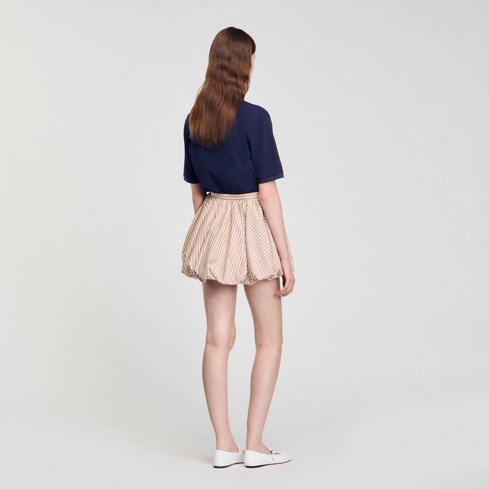 Striped bubble skirt Sand / Camel Sandro Women