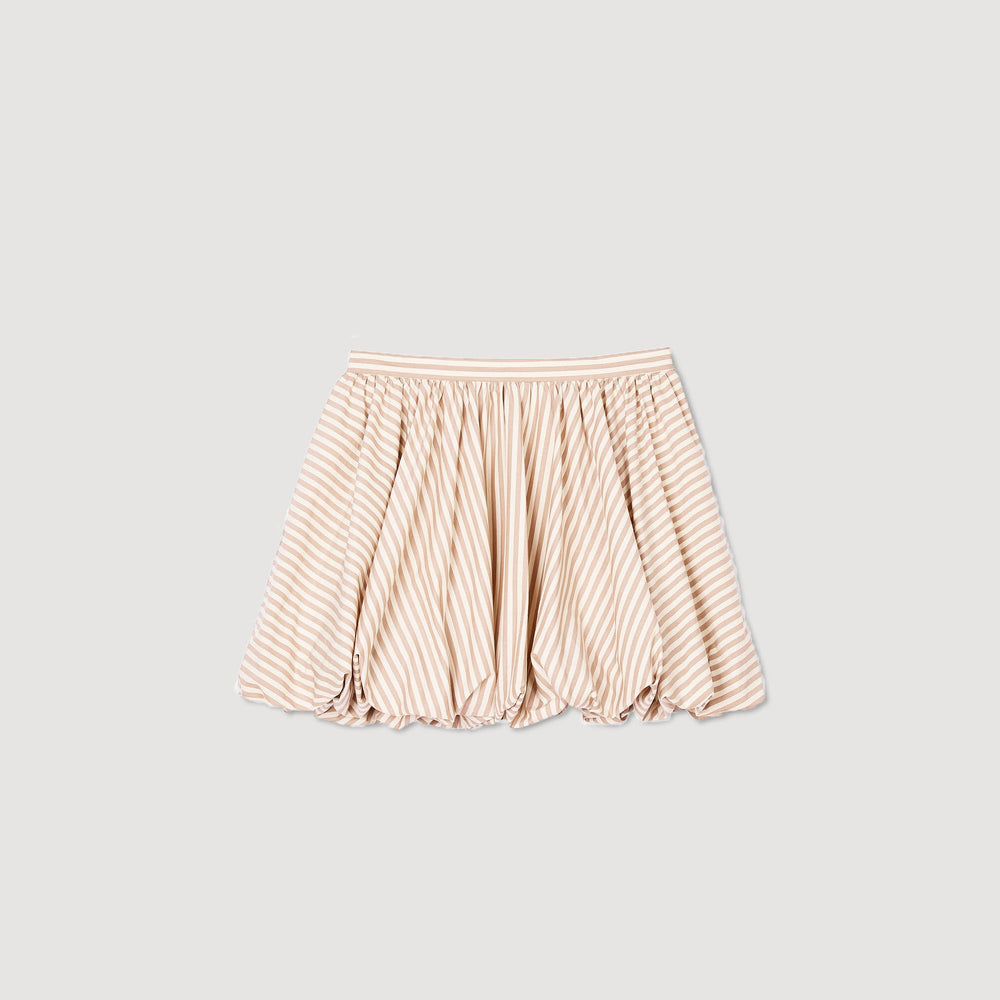 Striped bubble skirt Sand / Camel Sandro Women