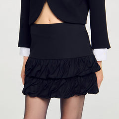 Mini ruffled skirt Black Sandro Women