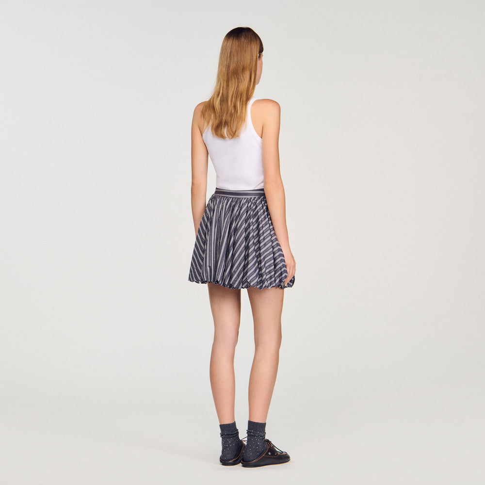 Striped rhinestone bubble skirt Grey Sandro Women