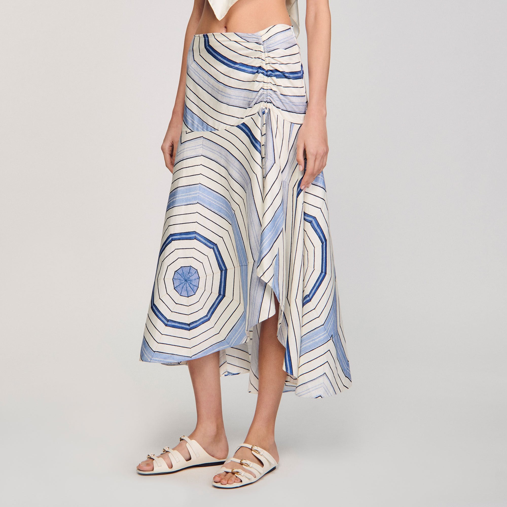 Spiral-motif maxi skirt Sky Blue Sandro Women
