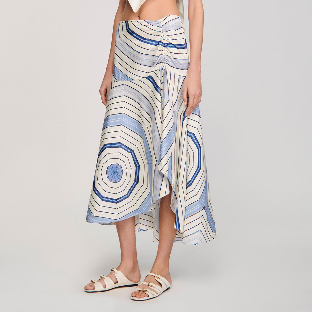 Spiral-motif maxi skirt Sky Blue Sandro Women