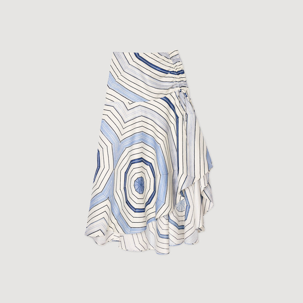 Spiral-motif maxi skirt Sky Blue Sandro Women