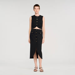Buttoned midi skirt Black Sandro Women