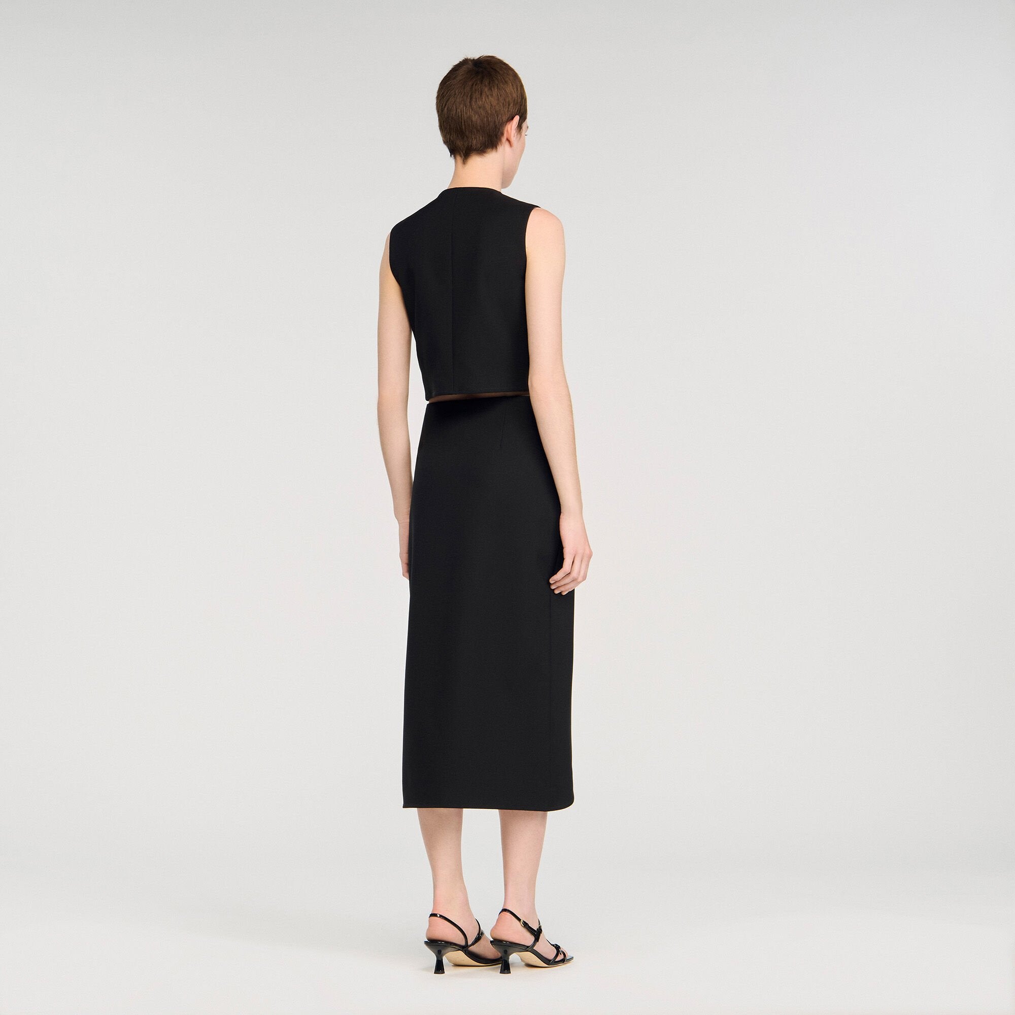 Buttoned midi skirt Black Sandro Women