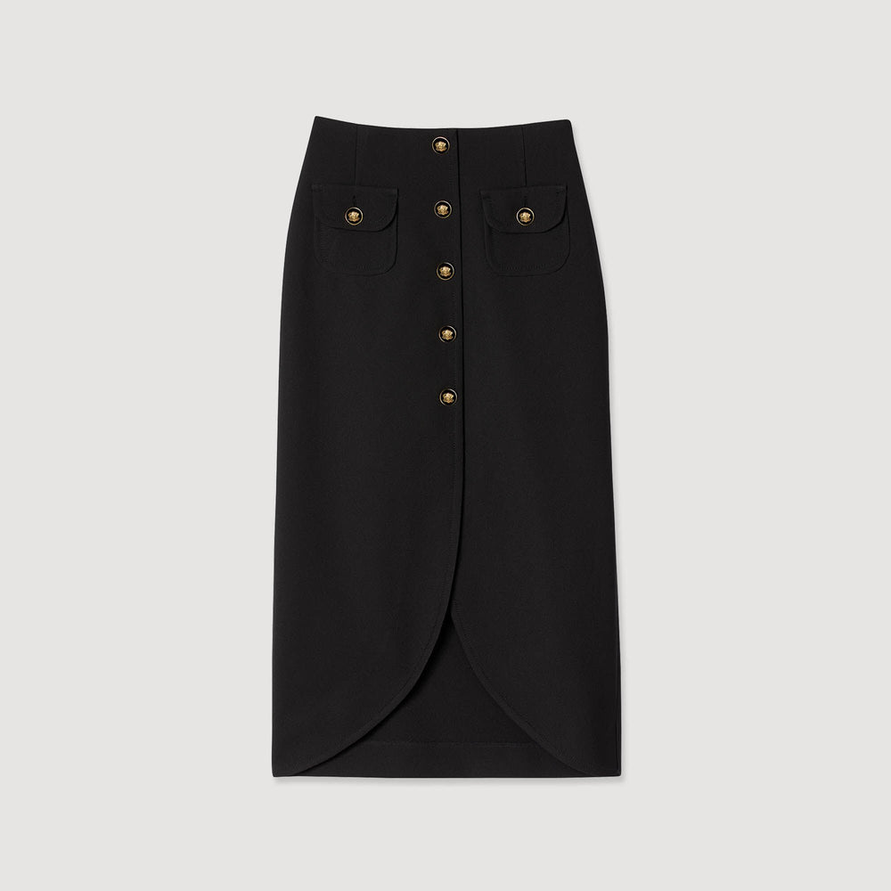 Buttoned midi skirt Black Sandro Women