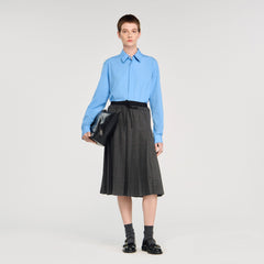Midi pleated rhinestone skirt Grey / Brown Sandro Women