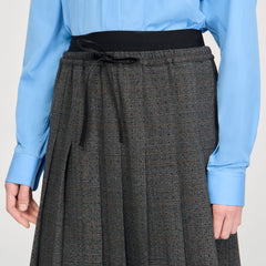 Midi pleated rhinestone skirt Grey / Brown Sandro Women