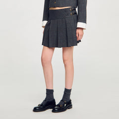 Mini rhinestone suit skirt Grey / Brown Sandro Women
